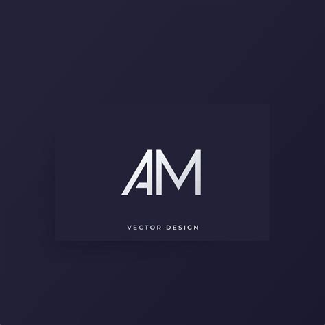 AM letters logo design, vector monogram on a card 17613268 Vector Art ...