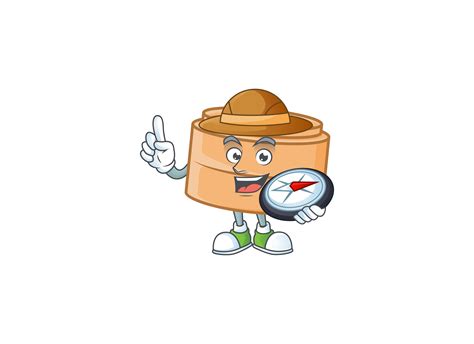 Dimsum Basket Cartoon Character Explorer Illustration Par