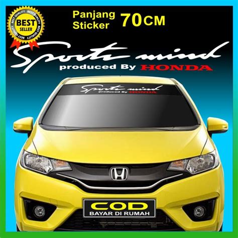 Stiker Kaca Depan Mobil Sport Mind By Honda Jazz Agya Ayla Toyota Yaris