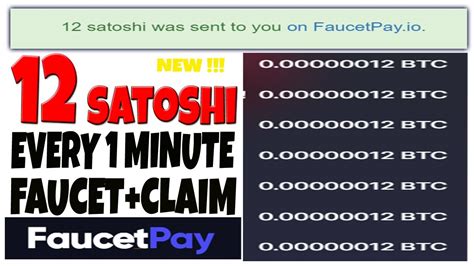 Satoshi Every Minute Earn Free Bitcoin Faucet Instantly Payment