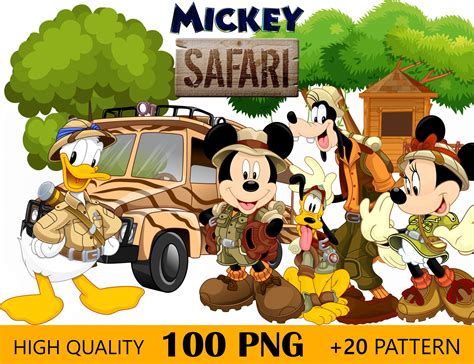 Safari Mickey PNG Mickey Clipart PNG Safari Animals Mickey Etsy México