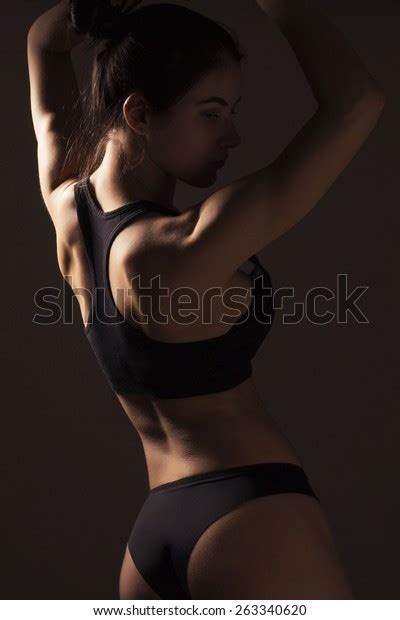 sexy slim fit woman body muscled stock photo  shutterstock
