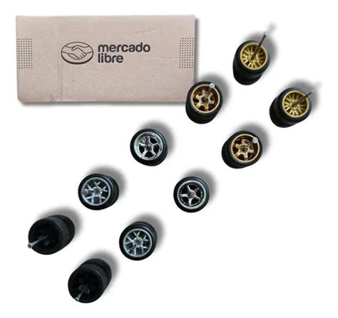 Llantas De Goma Con Rines Para Hot Wheels Set De 5 Juegos Envío gratis