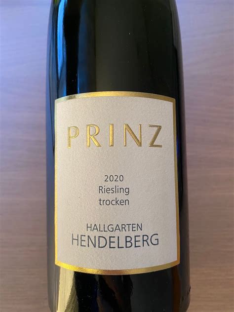 Weingut Prinz Hallgartener Hendelberg Riesling Trocken Germany