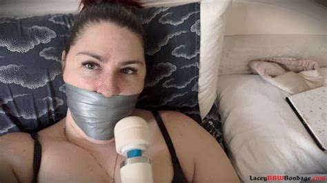 Lacey Self Gag Fun And Orgasms After Gym K Boobs BBW Bondage Self Bondage Tape Gagged