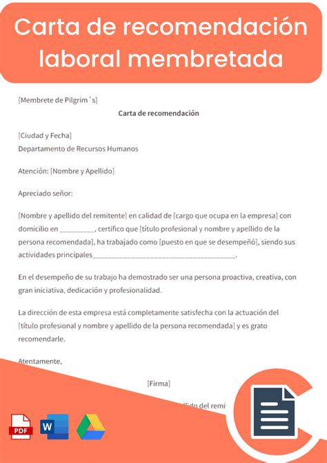 Carta De Recomendacion Laboral Assistente Administrativo Ejemplo De