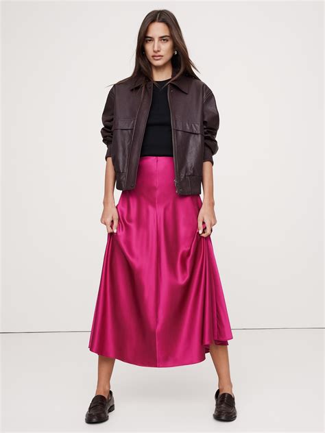 Bias Cut Silk Midi Skirt Banana Republic