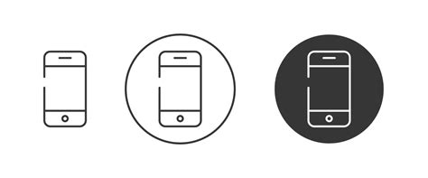 mobile phone icon set smartphone outline sign editable stroke vector