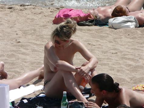 Blond Milf Changing On The Beach For Topless Lovers Porn Pictures Xxx Photos Sex Images
