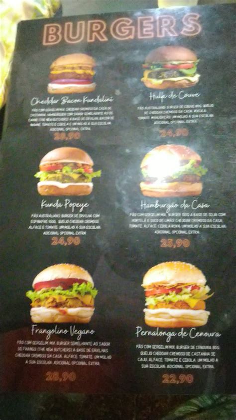 Menu Em Kundalin Do Cerrado Asa Norte Hamburgueria Vegana