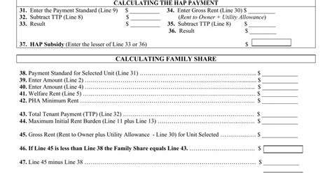 Section Rent Calculation Worksheet Pdf Form Formspal