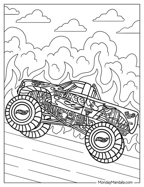 Hot Wheels Colouring In Page