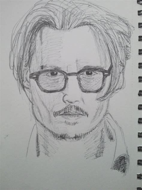 Johnny Depp Pen Sketch Portrait By Obiobi On Deviantart