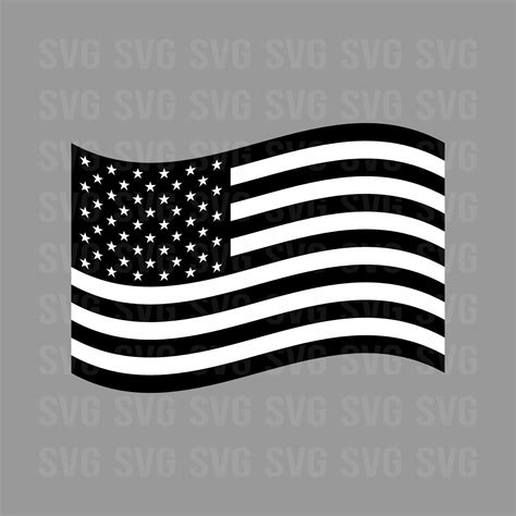 USA Flag Svg American Flag Svg Flag Waving Svg Black and - Etsy | Black ...