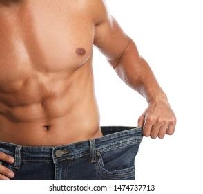 Fit Muscular Man Jeans Half Naked Foto De Stock Shutterstock