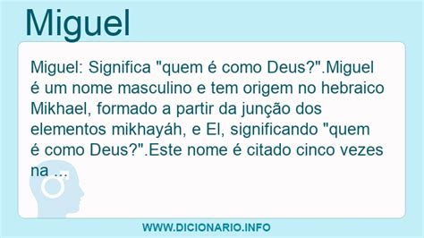 Significado Do Nome Miguel