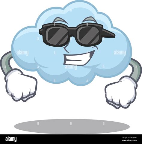 Cool blue cloud cartoon character wearing expensive black glasses Stock ...