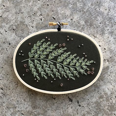 Fern Embroidery Etsy