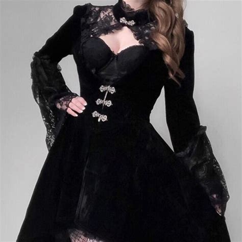 French Vintage Gothic Dark Princess Corset Dress Black Etsy