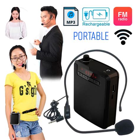 Amplificador De Voz Portátil - Amplificador de voz portátil micrófono tipo vincha Recargable altavoz ...