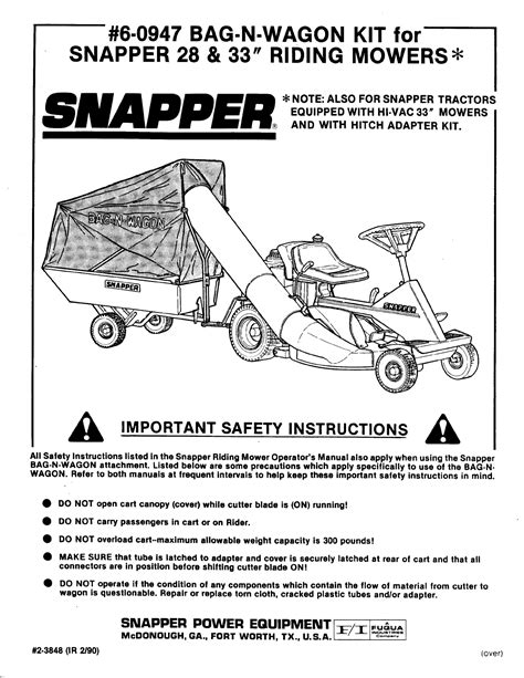 Snapper Lawn Mower 6 0947 User Guide