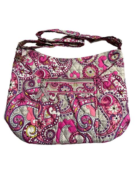 Retired Vera Bradley Paisley Meets Plaid Crossbody Hobo Shoulder Bag