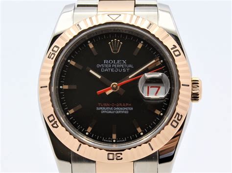 Rolex Datejust Turn O Graph Automatic Steel Rose Gold Ref 116261