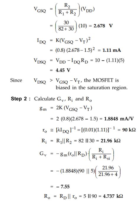 Analysis Of Common Source Cs Amplifier Equivalent Circuit Solved Example Problems Mosfet