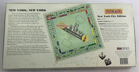 New York City Monopoly Board Game 1996 Usaopoly Very Good Condit