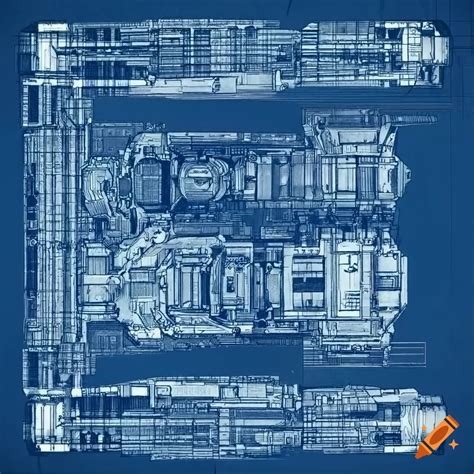 Detailed Blueprint Of A Light Mech On Craiyon