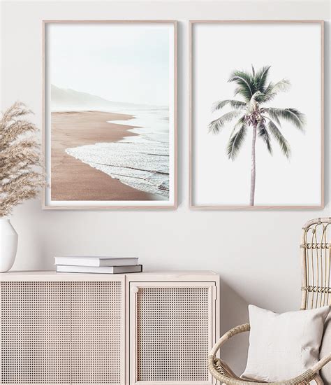 Set Of 2 Beach Prints Coastal Wall Art Pair Little Ink Empire