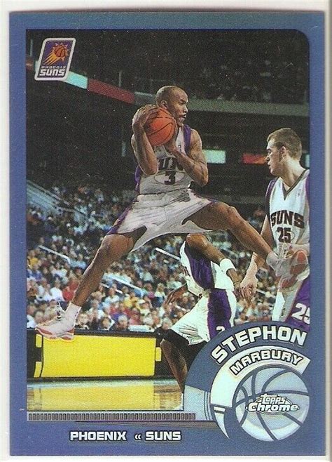 STEPHON MARBURY REFRACTOR 2002 03 TOPPS CHROME 14 PHOENIX SUNS