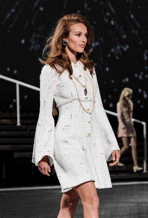 Dress Glittered Cotton Tweed White And Multicolour — Fashion Chanel