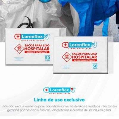 Lorenflex Saco Plástico para Coleta de Lixo Hospitalar