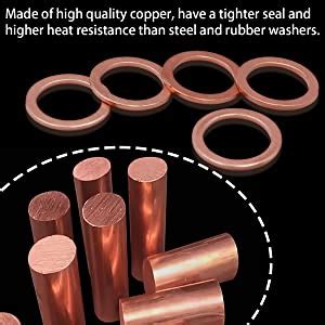 Famgee Pcs Copper Washers Engine Seal Flat Ring Gasket Fastener