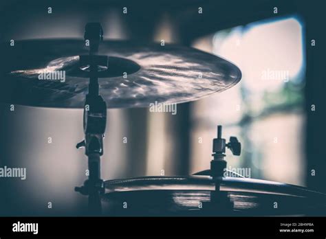 Cymbals Of A Drum Kit Stock Photo Alamy