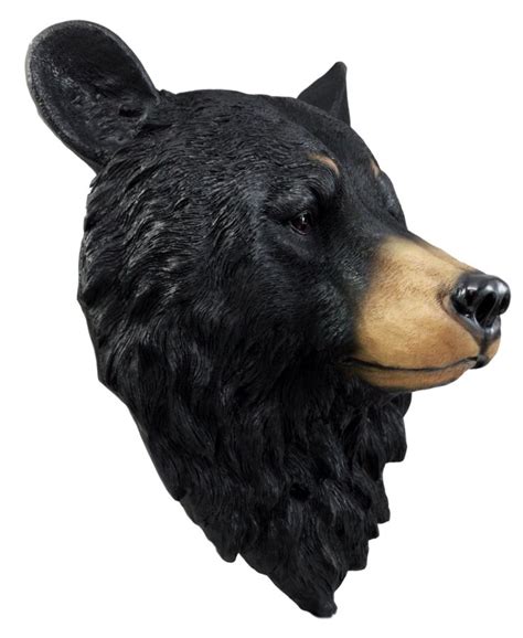 Ebros Large Olympic Black Bear Head Wall Decor Plaque 16"Tall Taxidermy
