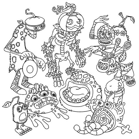My Singing Monsters Coloring Pages Sketch Coloring Page
