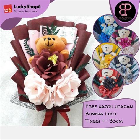 Jual Buket BONEKA Bunga Kertas CY Flower Bouquet Artificial Wisuda