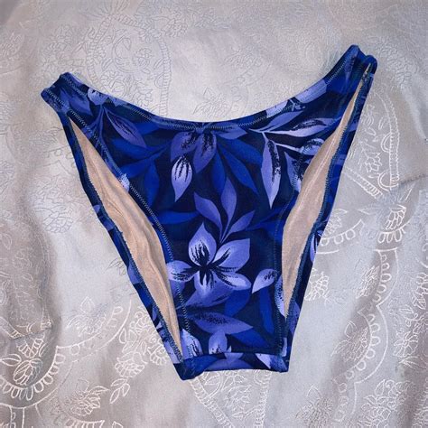 Blue Hibiscus Floral Bikini Set Handmade By Me Depop
