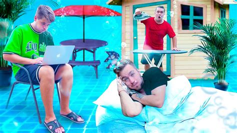 ЖИВЕМ ДЕНЬ ПОД ВОДОЙ ЧЕЛЛЕНДЖ! - YouTube