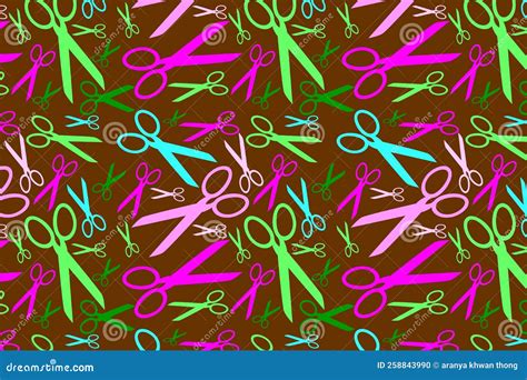 Cute Colorful Scissors In Pastel Colors For Background And Printed