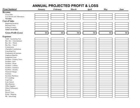 lost wages spreadsheet  business profit  loss spreadsheet