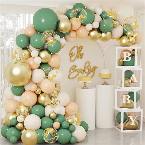 Kit De Arco De Guirnalda De Globos De Oro Verde Aguacate Decoraci N De