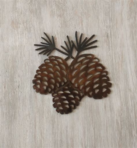 Metal Pine Cones Pine Cone Art Cabin Wall Decorlodge Decor Metal