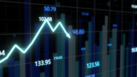 3D Futuristic Stock Market Graph Volatility Chart Tickers Changing