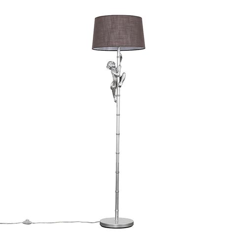 Valuelights Monkey Animal Quirky Modern Silver Floor Lamp With Grey