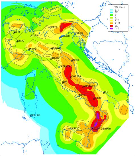 Mappa Della Pericolosità Sismica In Italia