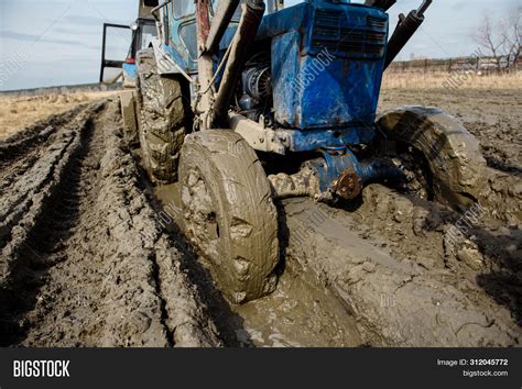 Tractor Stuck Mud On Image And Photo Free Trial Bigstock
