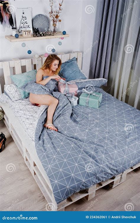 Naked Blonde Model On Bed Stock Image Image Of Celebration 234362061
